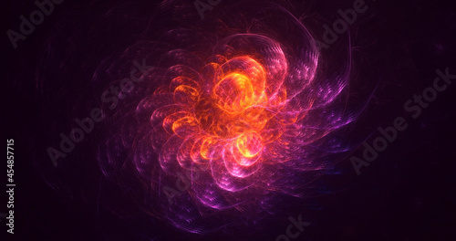 3D rendering abstract multicolor fractal light background