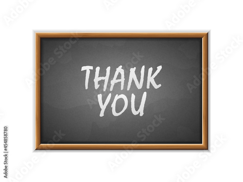 Thank you written on a blackboard