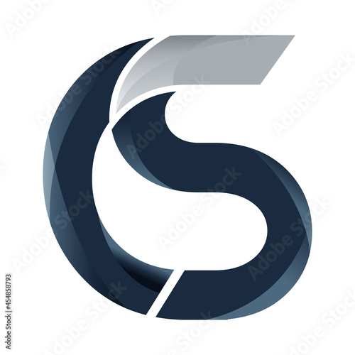 Initial CS Letter symbol vector template design