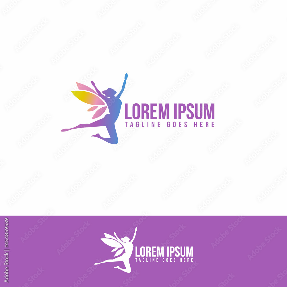 Fototapeta premium cute little fairy logo vector design vector illustration