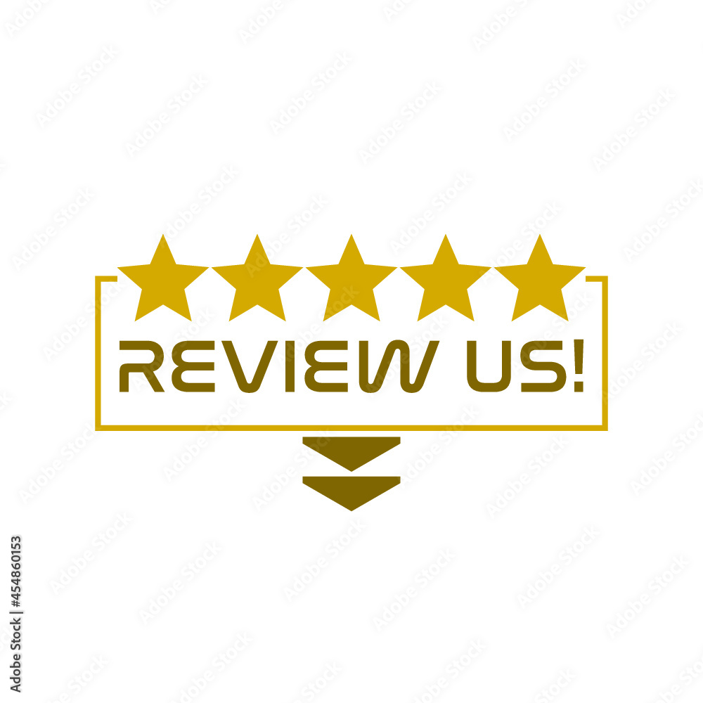 Fototapeta premium Review and rate us stars. Business concept icon isolated on white background