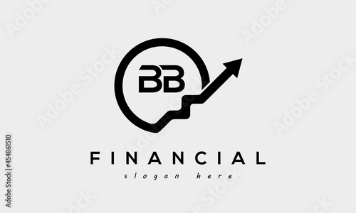 BB financial letter logo design vector with circle