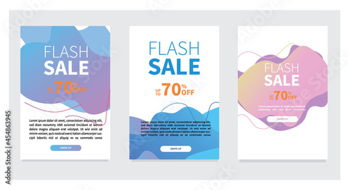 Dynamic modern fluid mobile for flash sale banners. Sale banner template design, Flash sale special offer set