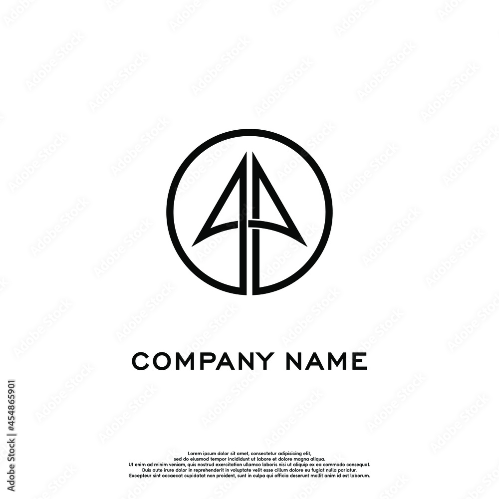 initial geometric black monogram letter aa simple logo concept in white background design template initial geometric black monogram letter aa simple logo concept in white background design template