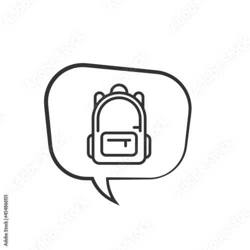 Schoolbag icon on white