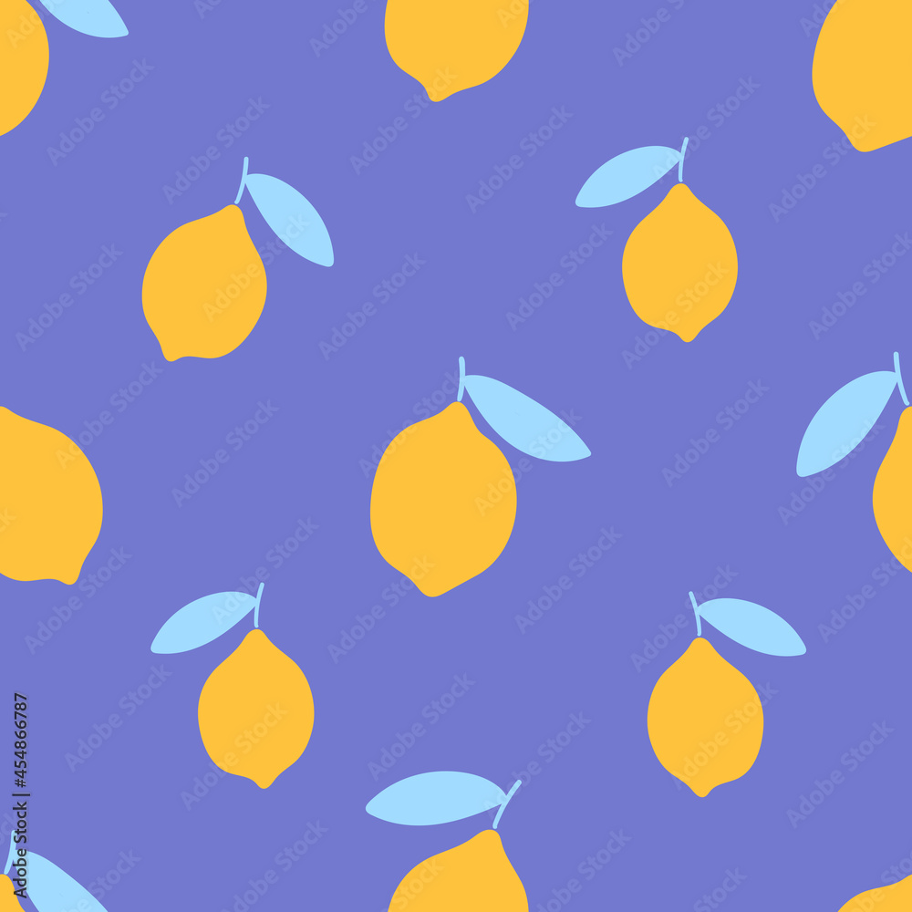 Lemon seamless pattern for apparel design, textile, wallpaper, fabric. Fruit patterns. Citrus background.