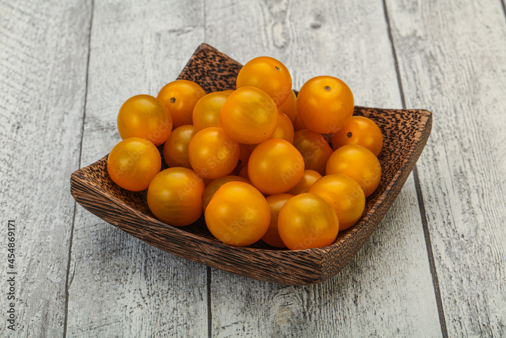 Fresh yellow cherry tomato heap Fresh yellow cherry tomato heap