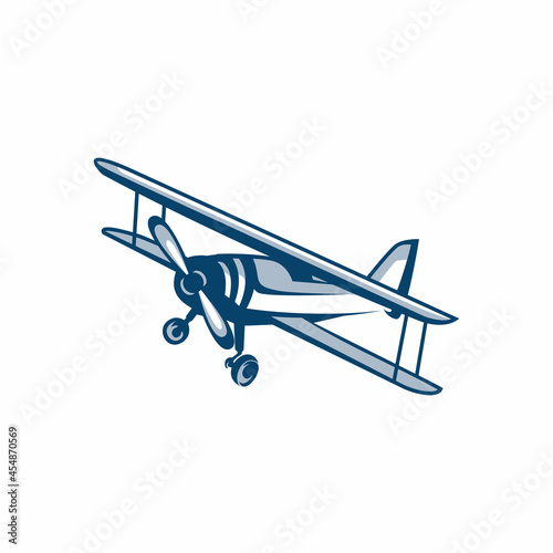 Biplane logo template design vector illustration © musa