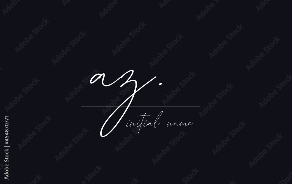 Stylish and elegant letter AZ with dark blue background signature logo for company name or initial Stylish and elegant letter AZ with dark blue background signature logo for company name or initial