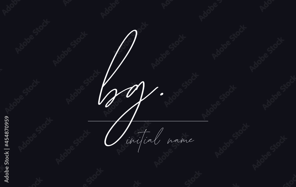 Stylish and elegant letter BG with dark blue background signature logo for company name or initial Stylish and elegant letter BG with dark blue background signature logo for company name or initial