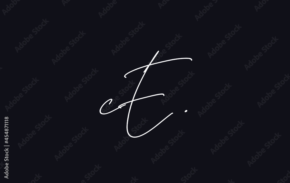 Stylish and elegant letter CE with dark blue background signature logo for company name or initial Stylish and elegant letter CE with dark blue background signature logo for company name or initial