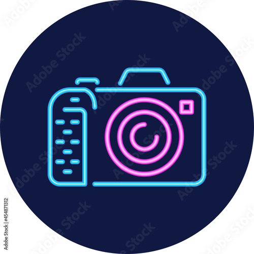 dslr camera neon icon