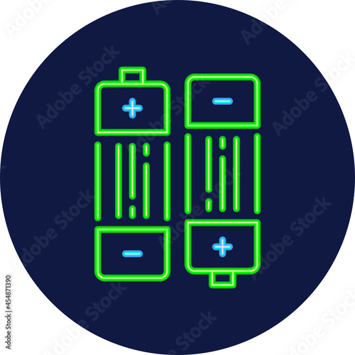alkaline battery neon icon