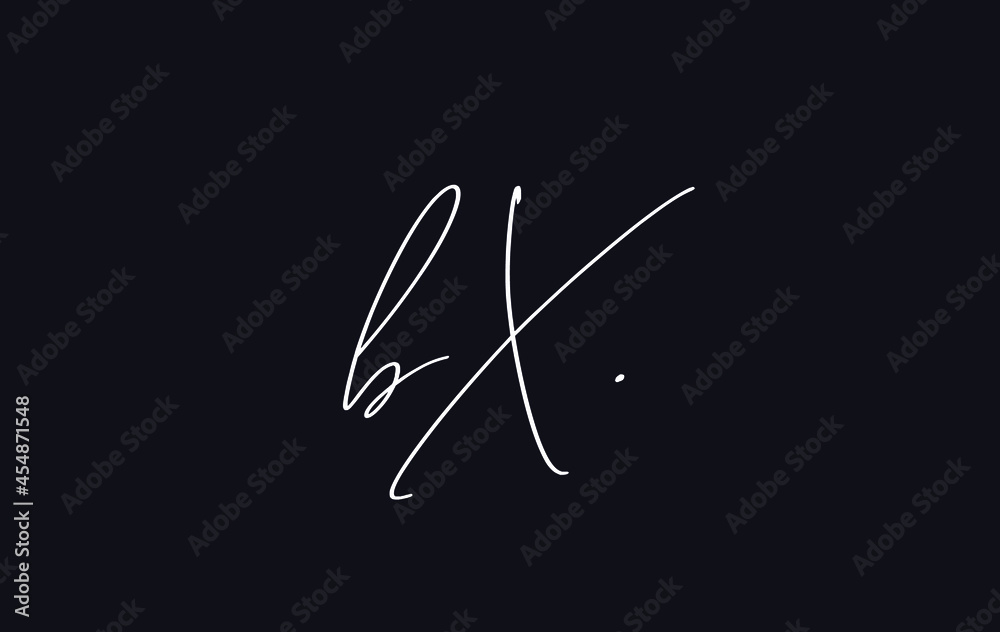 Stylish and elegant letter BX with dark blue background signature logo for company name or initial Stylish and elegant letter BX with dark blue background signature logo for company name or initial