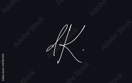 Stylish and elegant letter DK with dark blue background signature logo for company name or initial  photo