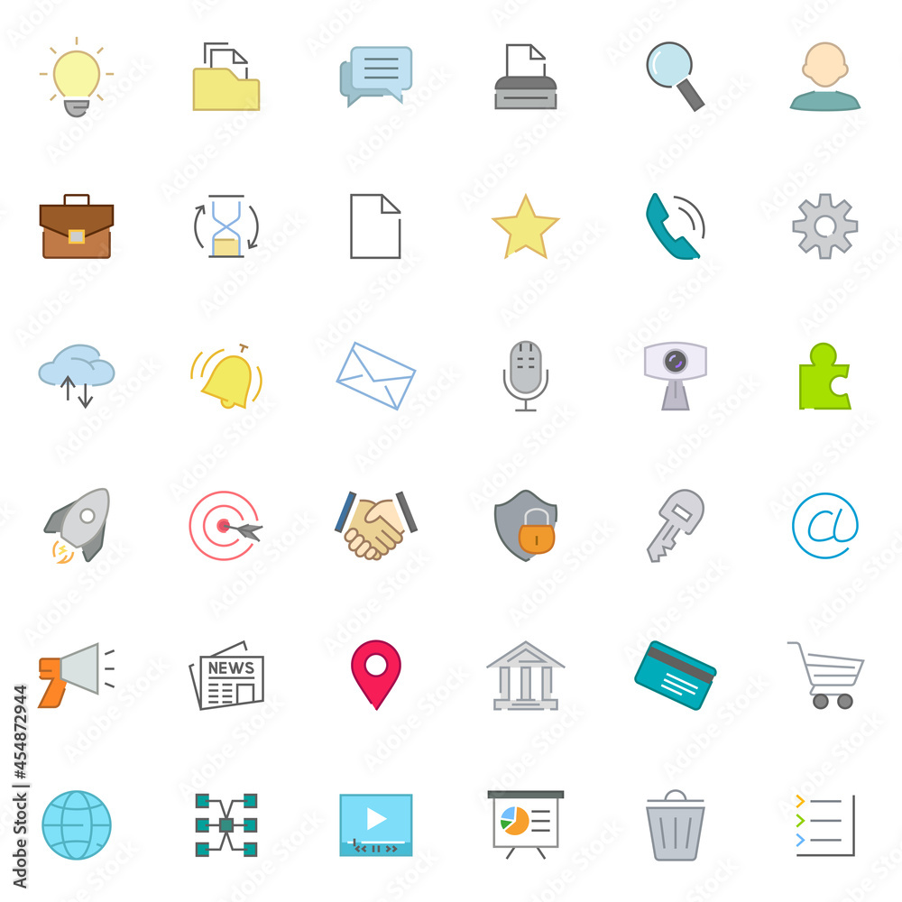 Set of 36 design vector icons Set of 36 design vector icons
