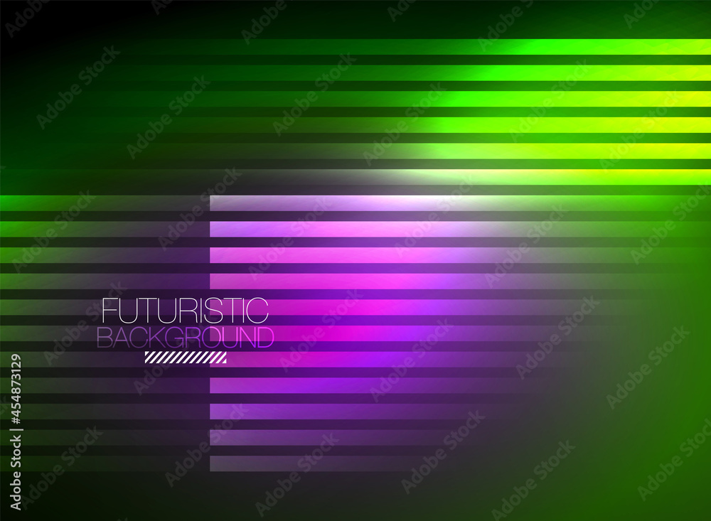 Bright neon color techno abstract background, shiny glowing neon lines in the dark background Bright neon color techno abstract background, shiny glowing neon lines in the dark background