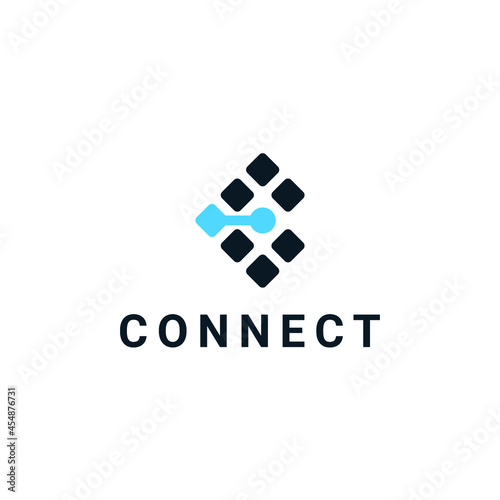 Monogram initial C Letter logo with atom molecule design for technology or health logo design vector