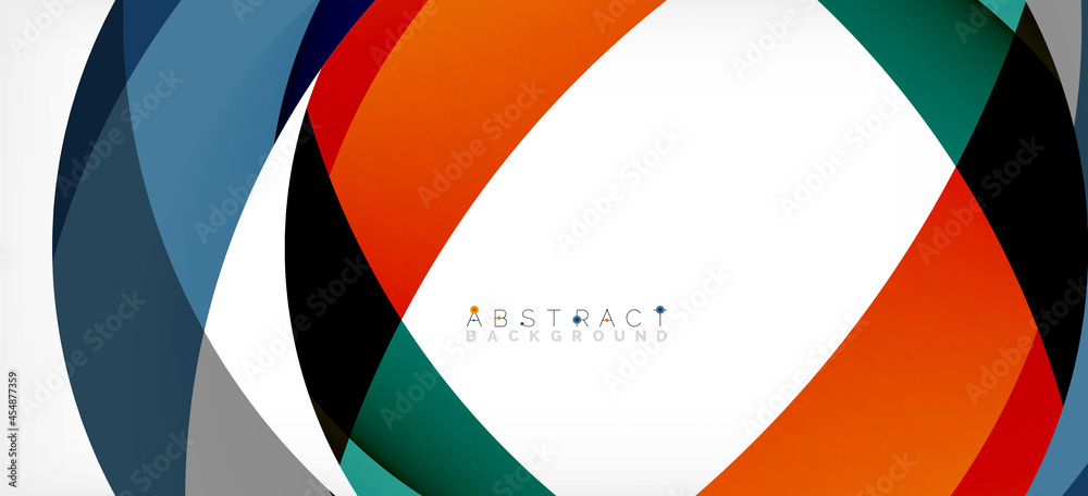 Color circle shapes, minimal geometric background. Trendy dynamic composition. Vector Illustration For Wallpaper, Banner, Background, Landing Page Color circle shapes, minimal geometric background. Trendy dynamic composition. Vector Illustration For Wallpaper, Banner, Background, Landing Page