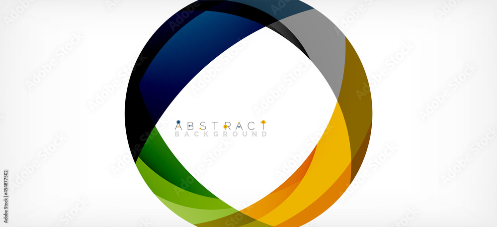 Geometric abstract background. Circle created with overlapping color shapes. Vector Illustration For Wallpaper, Banner, Background, Landing Page Geometric abstract background. Circle created with overlapping color shapes. Vector Illustration For Wallpaper, Banner, Background, Landing Page