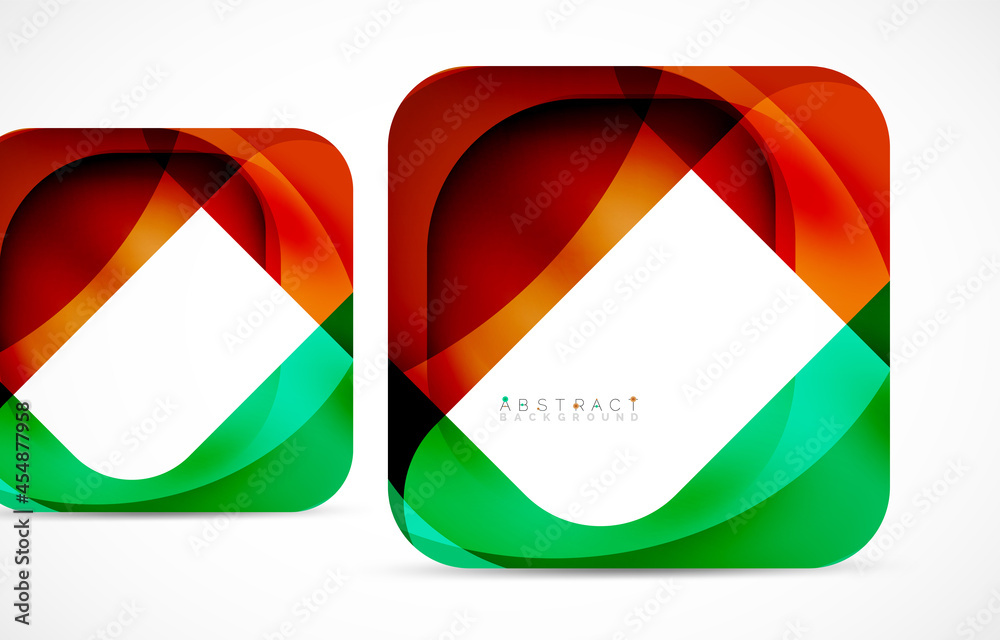 Minimal background. Abstract square shape with round corners created with wavy forms. Vector Illustration For Wallpaper, Banner, Background, Landing Page Minimal background. Abstract square shape with round corners created with wavy forms. Vector Illustration For Wallpaper, Banner, Background, Landing Page