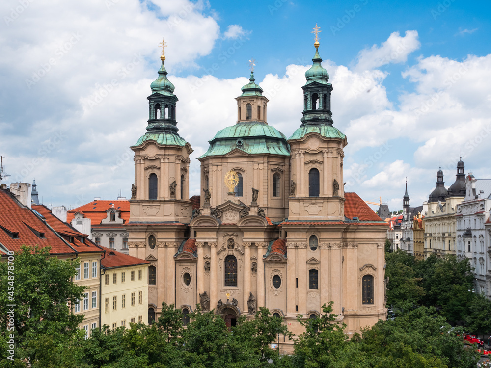 Saint Nicolas Czechoslovak Hussite Church on Old Town Square in Prague, Czech Republic