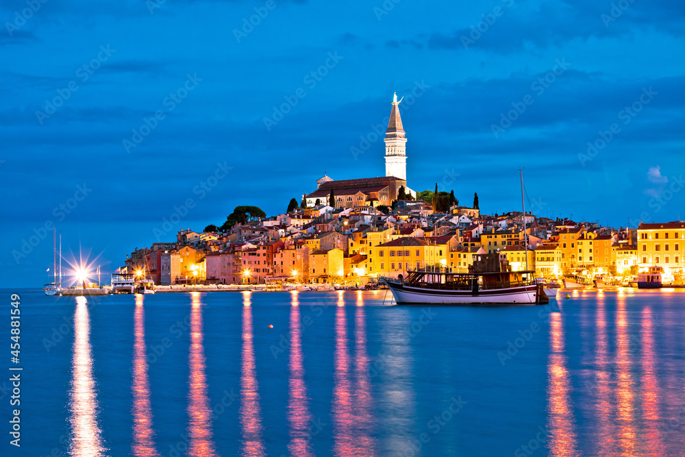 Fototapeta premium Town of Rovinj evening blue hour view