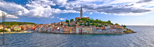 Town of Rovinj historic peninsula view, famous tourist destination in Istria