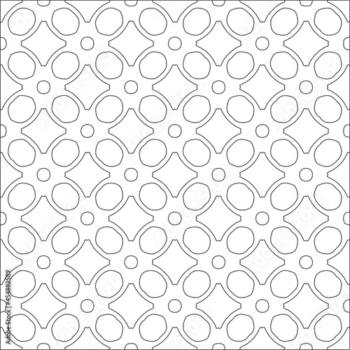 Vector pattern with symmetrical elements . Repeating geometric tiles from striped elements. 