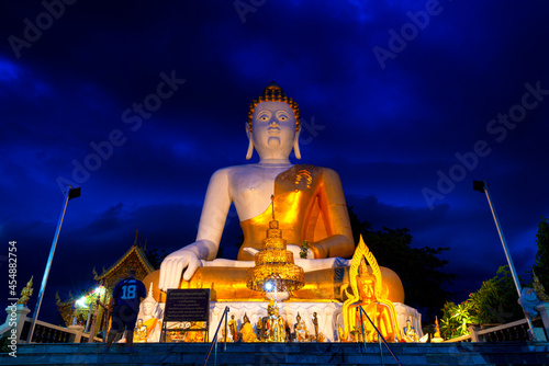 Buddha image, Phra Phood Dai (Name is The Buddha Can Speak) housed Big Shape within Chiang Mai’s Doi Khum Temple photo