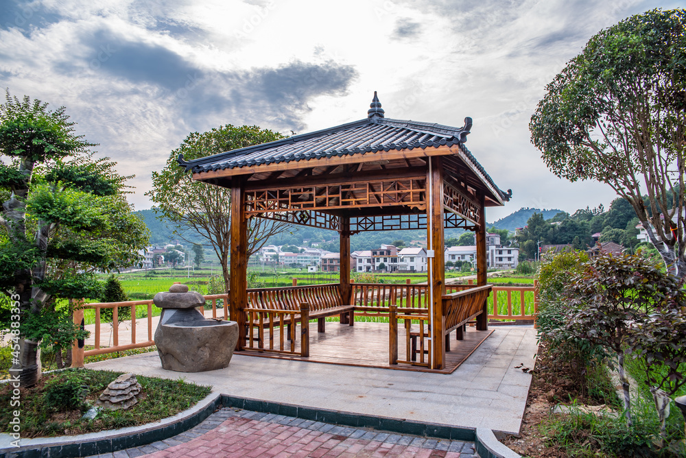 Naklejka premium New Countryside Scenery in Hunan, China