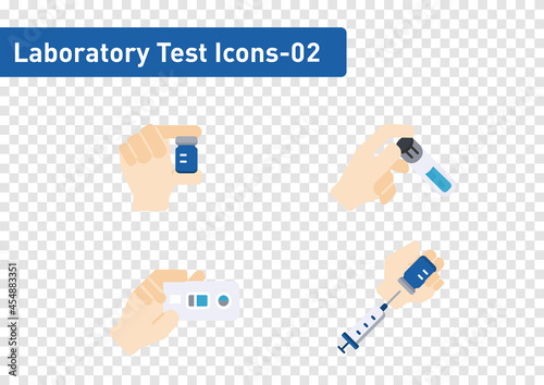 Laboratory tests flat icon set isolated on transparency background ep02