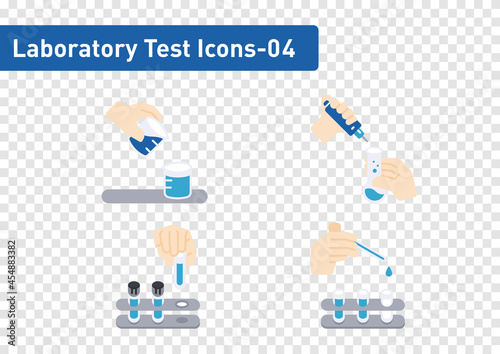 Laboratory tests flat icon set isolated on transparency background ep04