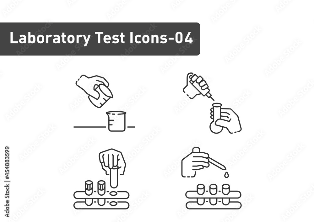 Laboratory Tests outline icon set isolated on white background ep04