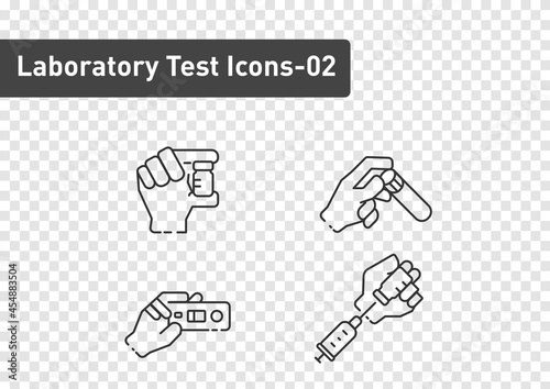 Laboratory Tests outline icon set isolated on transparency background ep02
