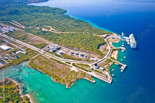 LNG terminal on Krk island aerial view photo