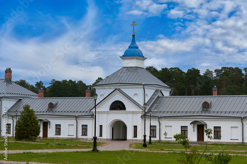 View of the courtyard of the Konevsky Monastery photo
