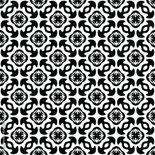 floral seamless pattern background.Geometric ornament for wallpapers and backgrounds. Black and white pattern.