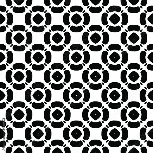 floral seamless pattern background.Geometric ornament for wallpapers and backgrounds. Black and white pattern.