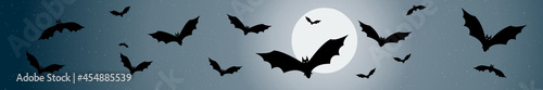 Bannière décor avec chauves-souris pour la nuit d'halloween	