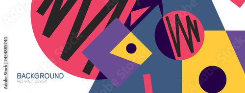 Abstract background with blocks, lines, geometric shapes. Techno or business concept for wallpaper, banner, background, landing page