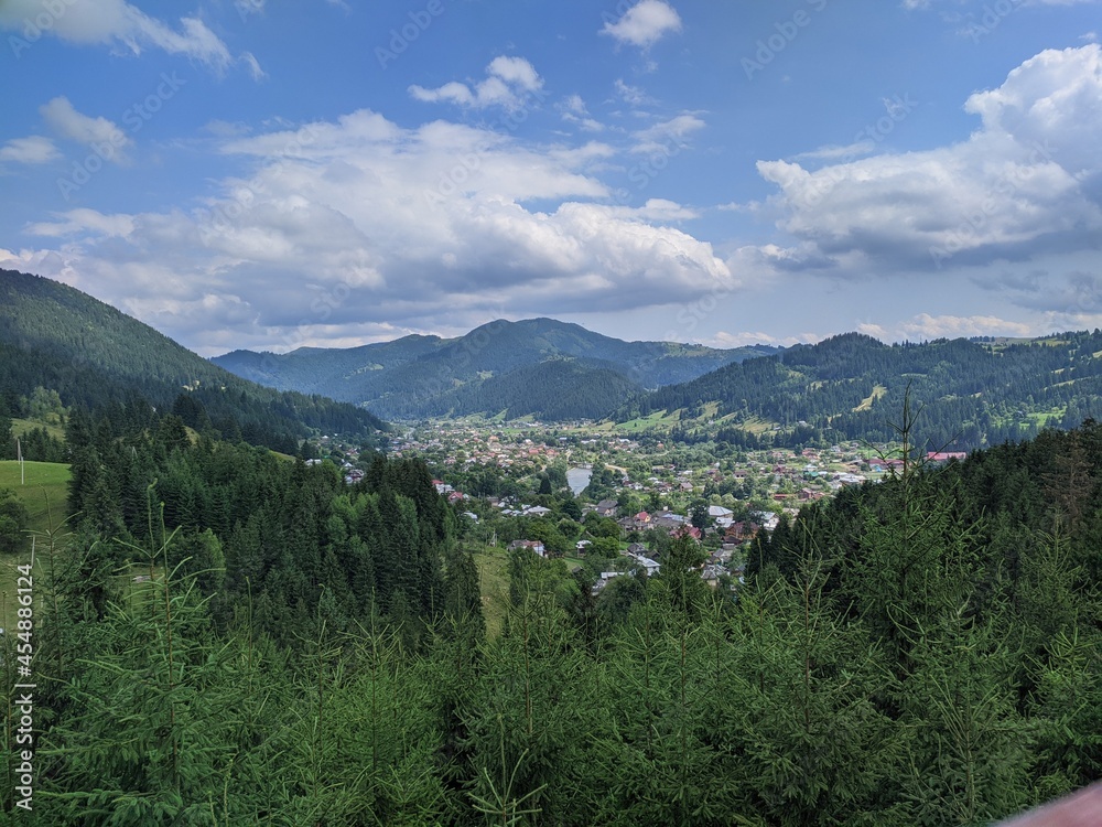 landscape with mountains and clouds