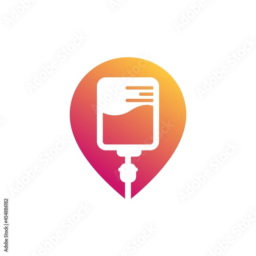iv bag logo with pin location