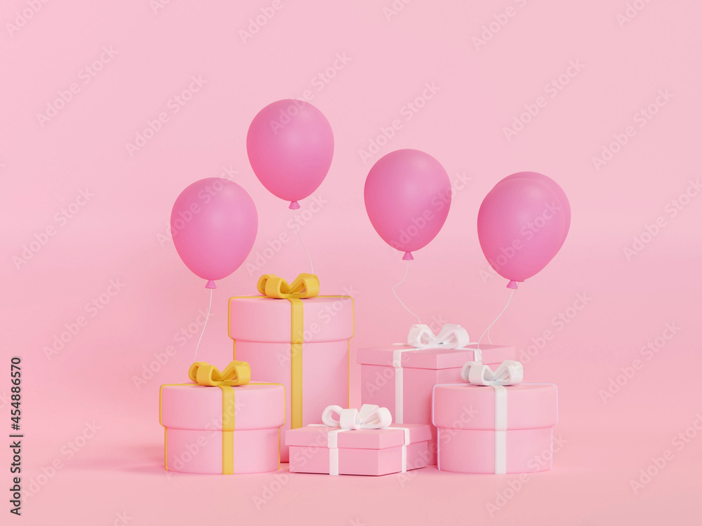 gift box colorful birthday and happy new year party 3d rendering gift box colorful birthday and happy new year party 3d rendering