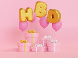 gift box colorful birthday and happy new year party 3d rendering