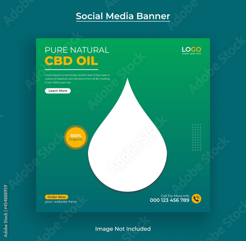 Hemp products or Cbd oil promotional Social media banner and cannabis web banner template