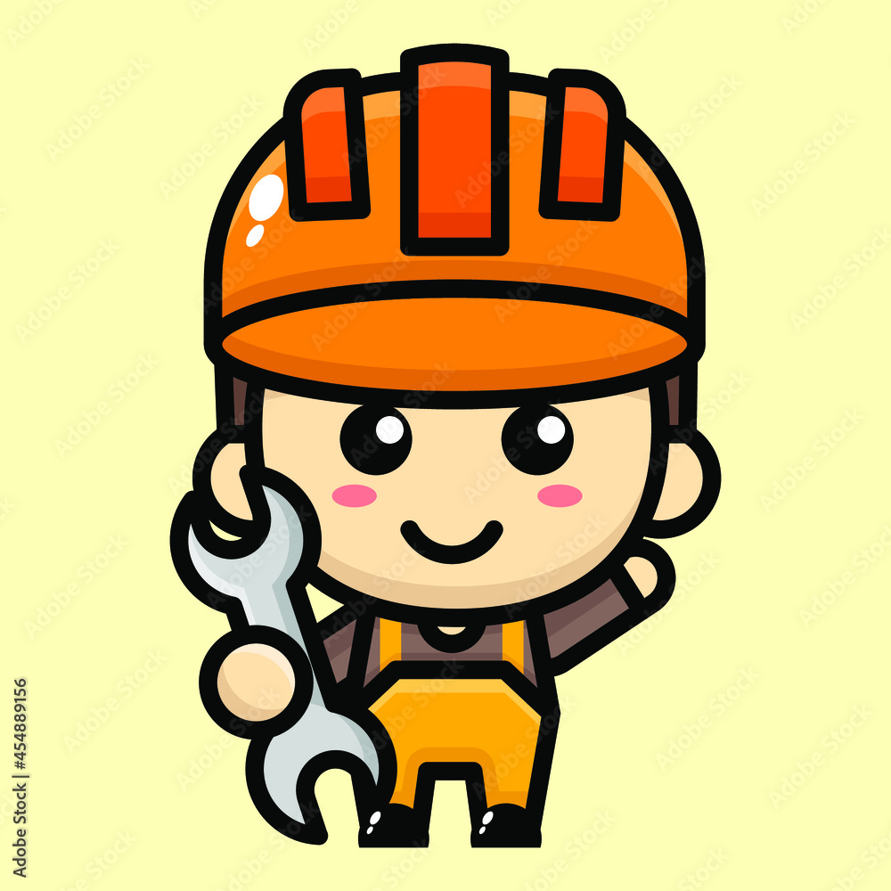 cute repairman cartoon illustration vector graphic cute repairman cartoon illustration vector graphic