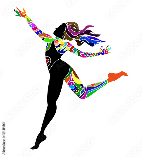 Illustrazione vettoriale di ballerina su sfondo bianco