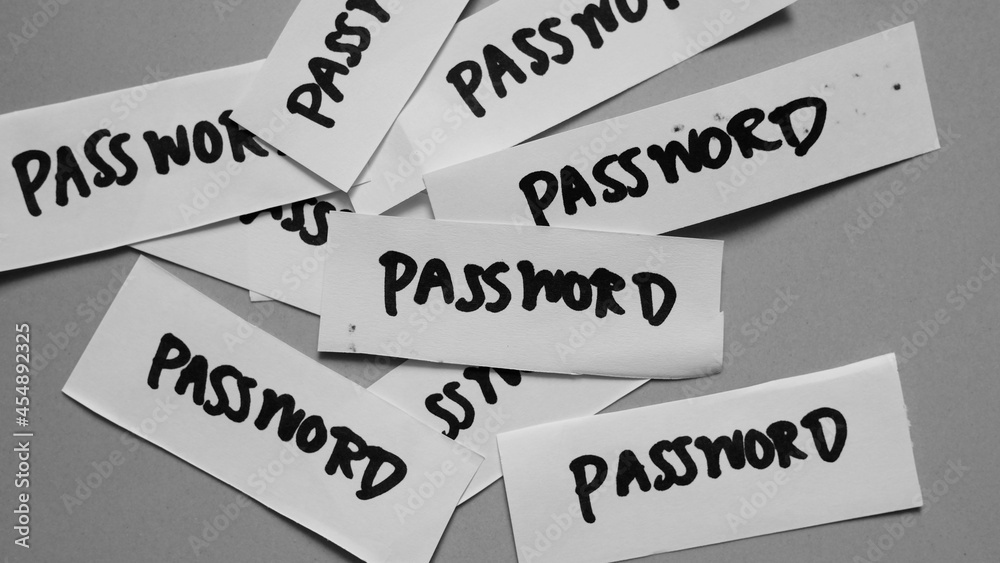 password message concept written post it on white background. password message concept written post it on white background.