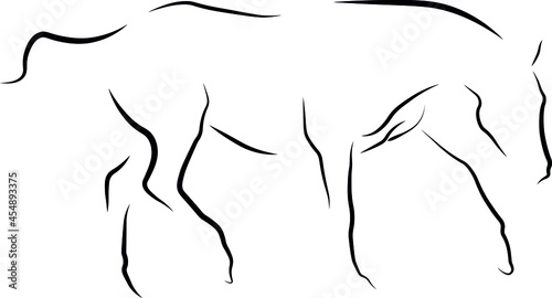 horse vector illustration black ink outline silhouette